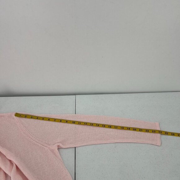 J. JILL XL Duster Cardigan Linen Blend Lightweight Pink Open Knit Long - Picture 6 of 10